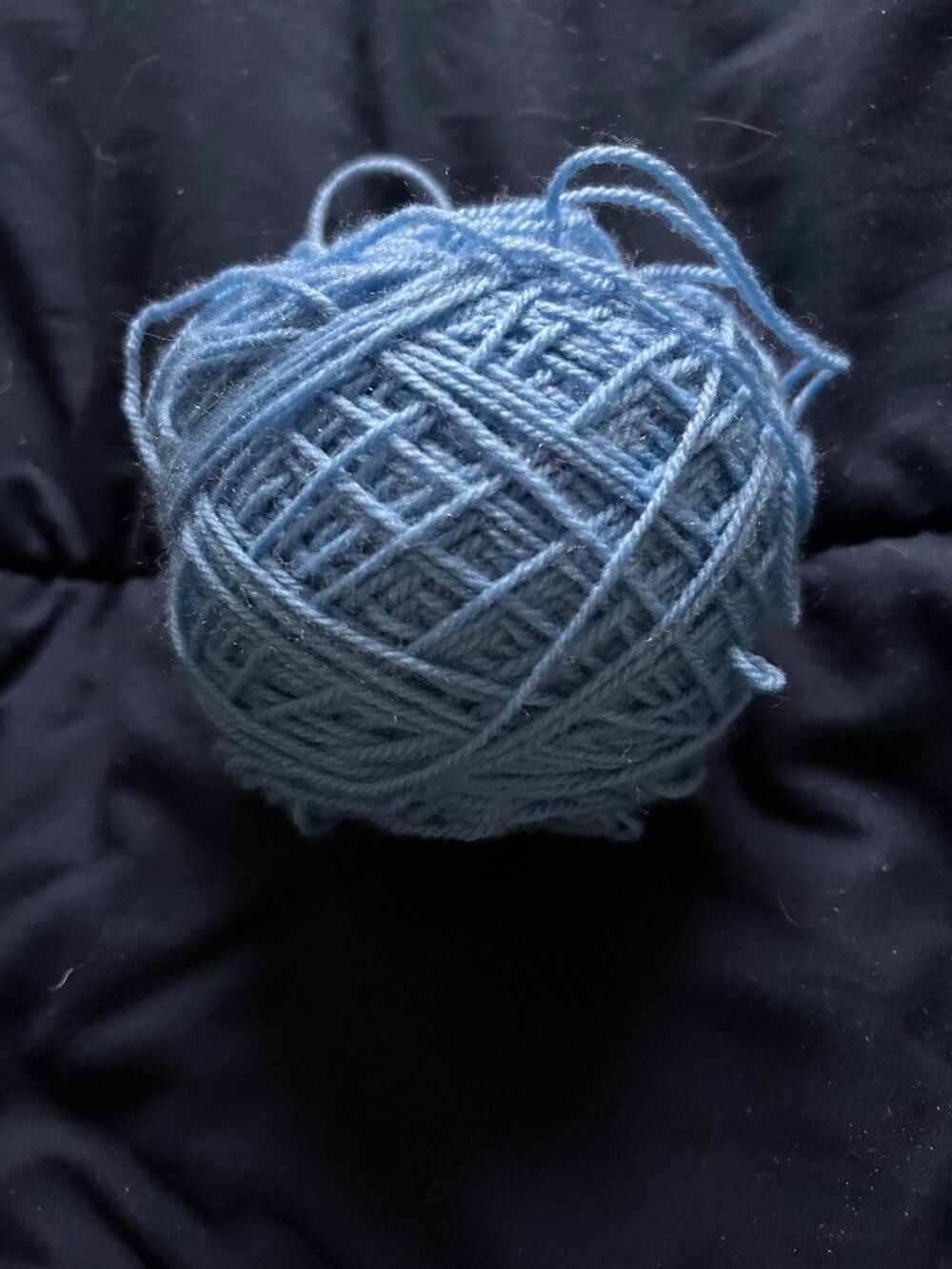 Round Skein of blue yarn